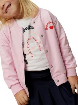 Camiseta Name It Lira branca com corações para menina.