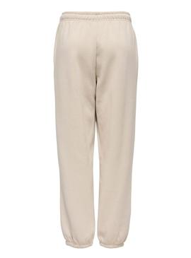 Calça Only Best bege para mulher.