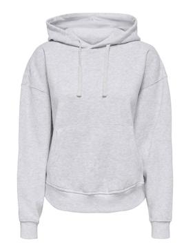 Moletom Only Best cinza com capuz para mulher