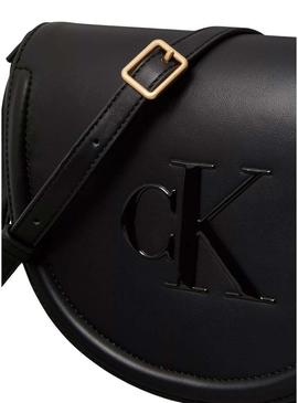 Bolsa Calvin Klein Jeans Bold Saddle preta para mulher