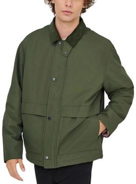 Jaqueta Only and Sons Kosmo verde para homem