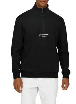 Moletom Only and Sons Curated Zip preto para homem.