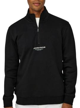 Moletom Only and Sons Curated Zip preto para homem.