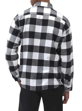 Camisa Dickies Sacramento branca e preta para homem.