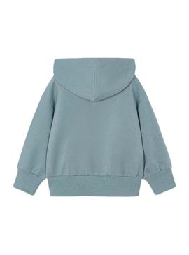 Moletom com zíper azul Mayoral para menina
