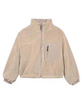 Casaco reversível Mayoral bege para menina.