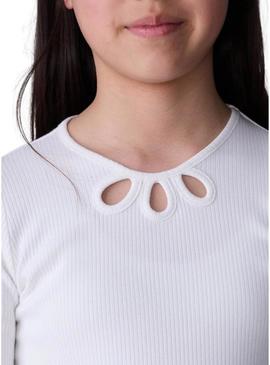 Camiseta Mayoral canale cut out branca para menina.