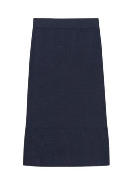 Saia Mayoral midi tricot marinho para menina.