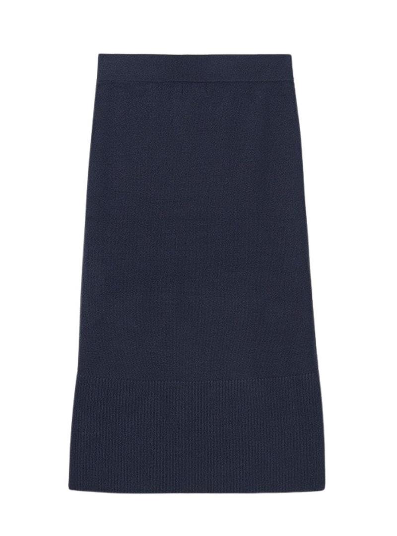Saia Mayoral midi tricot marinho para menina.
