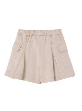 Saia calça de tricot bege da Mayoral para menina