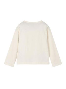 Camisa Mayoral bolso de crochê para meninas em bege
