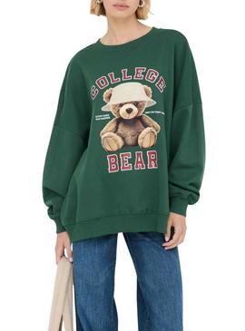 Moletom Only Bila Bear verde para mulher.