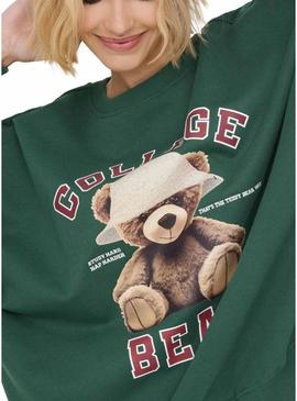 Moletom Only Bila Bear verde para mulher.