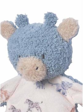 Gugú Mayoral pendura chupeta azul para bebê.