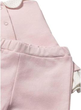 Conjunto Mayoral leggings e camiseta cor-de-rosa para bebês.