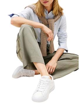Sapatilhas Tommy Hilfiger Icon branco para mulher.