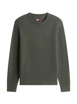 Camisola Tommy Jeans Essential slim verde para homem