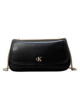 Bolsa Calvin Klein Jeans corrente Ck Convertible preta para mulher.
