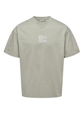 Camiseta Only and Sons Parker verde para homem.