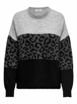Camisola Only Estampada de Animal Print Preto Jade para Mulher.