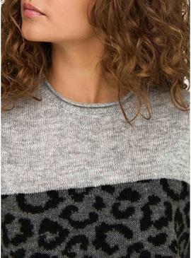 Camisola Only Estampada de Animal Print Preto Jade para Mulher.