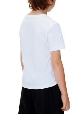 Camiseta Calvin Klein Monograma branca para criança.