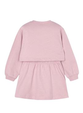 Vestido Myoral com capuz rosa para menina