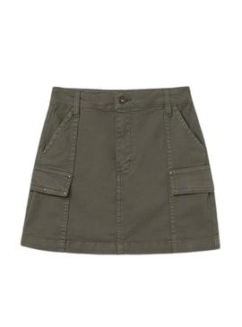 Saia verde de sarja da Mayoral para menina.