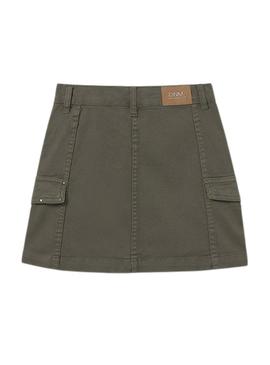 Saia verde de sarja da Mayoral para menina.