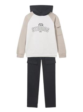 Conjunto de chándal Mayoral bloqueio preto para menino.