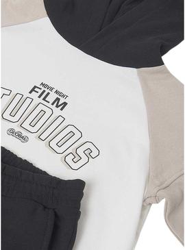 Conjunto de chándal Mayoral bloqueio preto para menino.