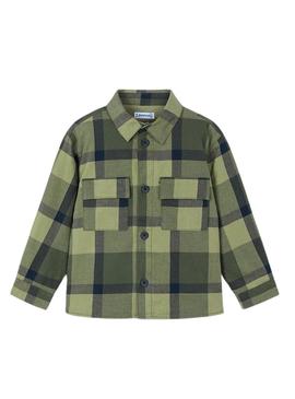 Camisa xadrez verde da Mayoral para menino.