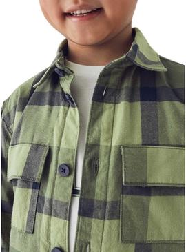 Camisa xadrez verde da Mayoral para menino.