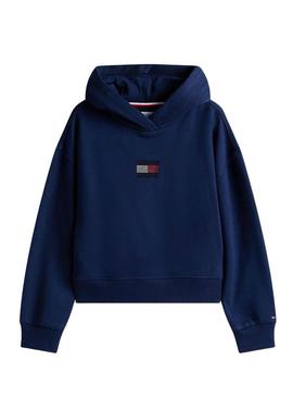 Moletom Tommy Hilfiger Rhine Flag marinho para meninas.