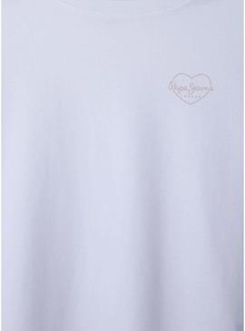 Camiseta Pepe Jeans Amanda logo branco para menina.