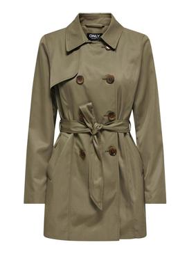 Trench Only Valerie verde para mulher.