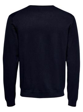 Jersey Only and Sons Wyler azul marino para homem.