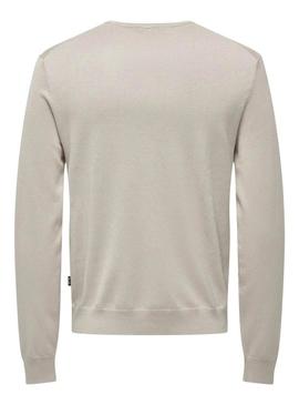 Camisola Only and Sons Wyler bege para homem.