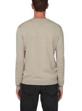 Camisola Only and Sons Wyler bege para homem.