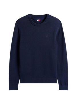 Camiseta básica azul Tommy Jeans para homem