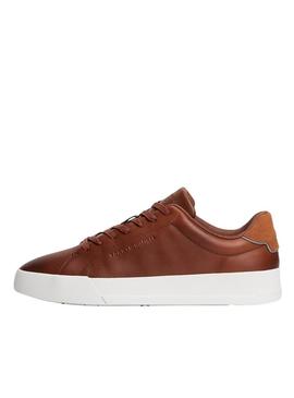 Chinelos Tommy Hilfiger Court marrom para homem.