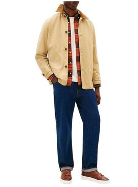 Chinelos Tommy Hilfiger Court marrom para homem.