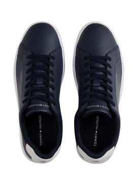 Sapatilhas Tommy Hilfiger Court azul marinho para homem.