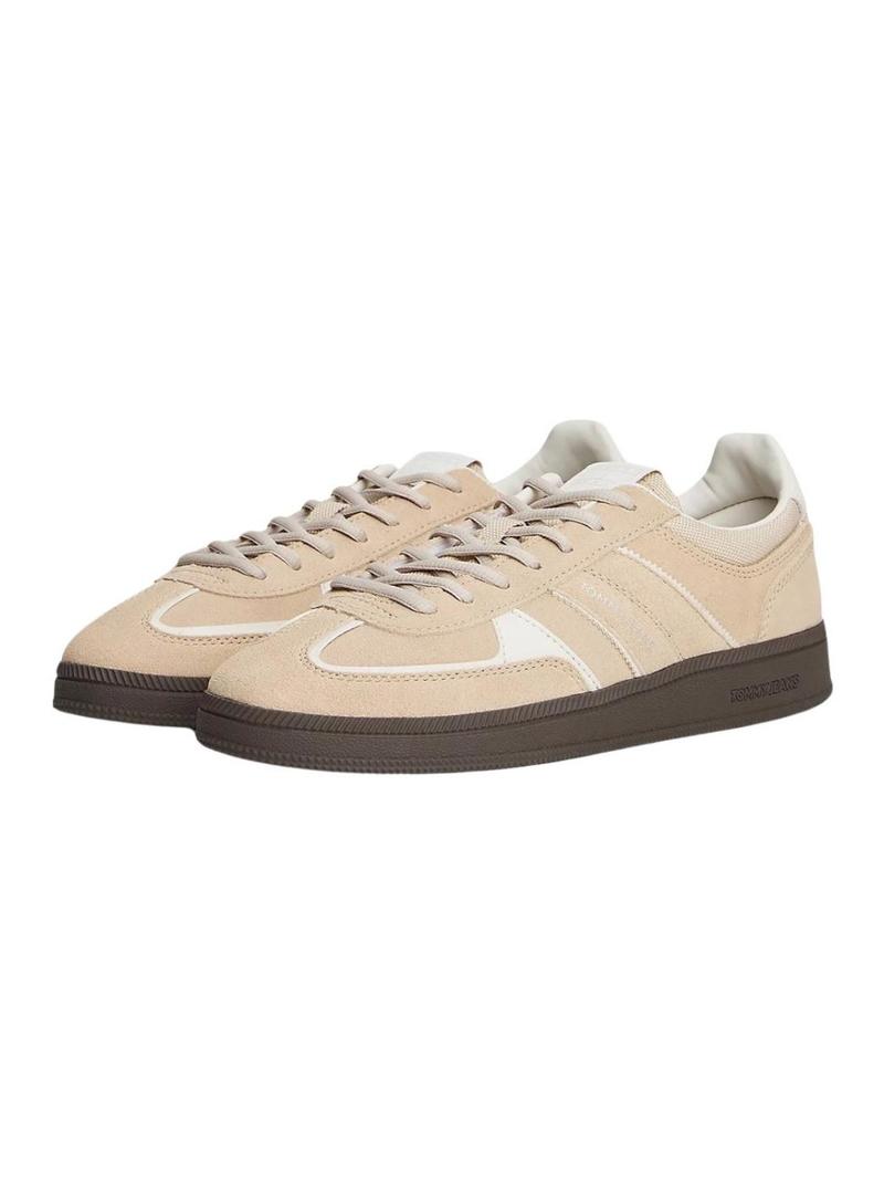 Sapatilhas Tommy Jeans Greenwich bege para mulher.