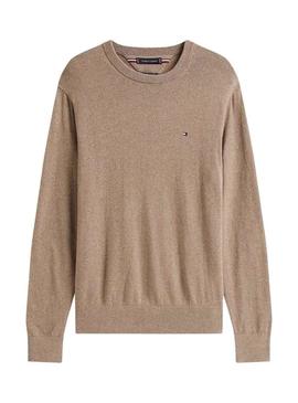 Camisola Tommy Hilfiger Crew Neck bege para homem.
