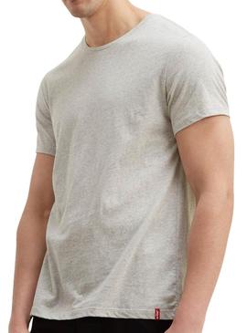 Conjunto de camisetas Levis branca e cinza para homem.