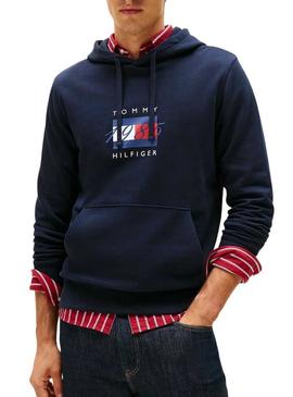 Moletom Tommy Hilfiger Linear marinho para homens