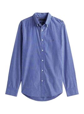 Camisa Tommy Hilfiger Hairline azul para homem.