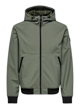 Jaqueta Only and Sons Bowie verde para homem.