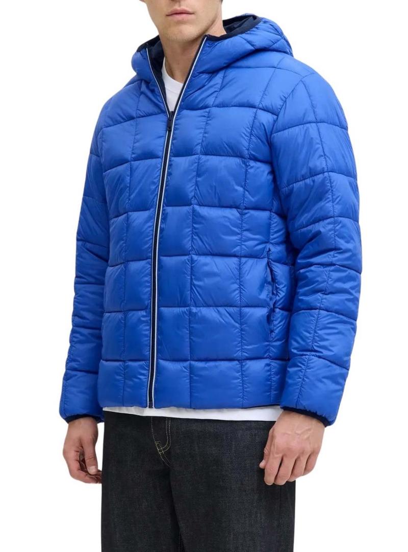 Retorna apenas a tradução para o português desta frase: Casaco Jack and Jones Brook reversível azul para homem.